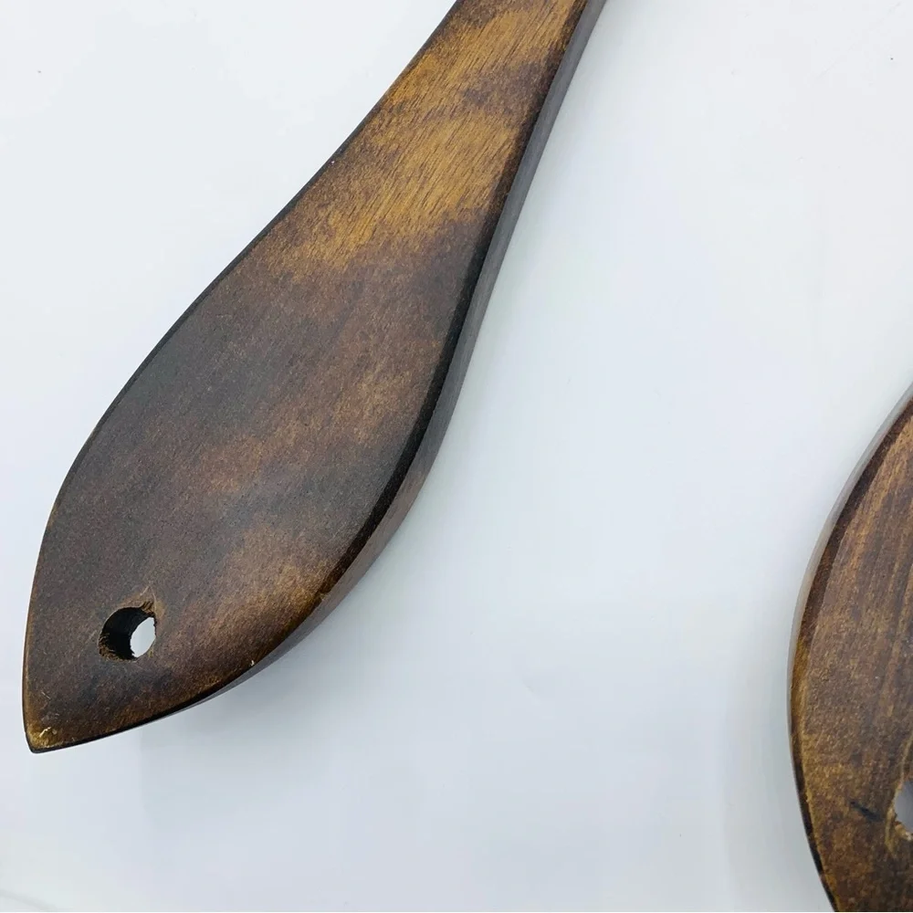 Vintage Mid-Century Wooden Wall Art – 18” Large Fork & Spatula Set